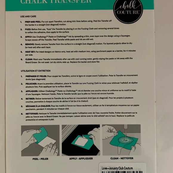 Love Chalk Couture Transfer Size B - Picture 3 of 3